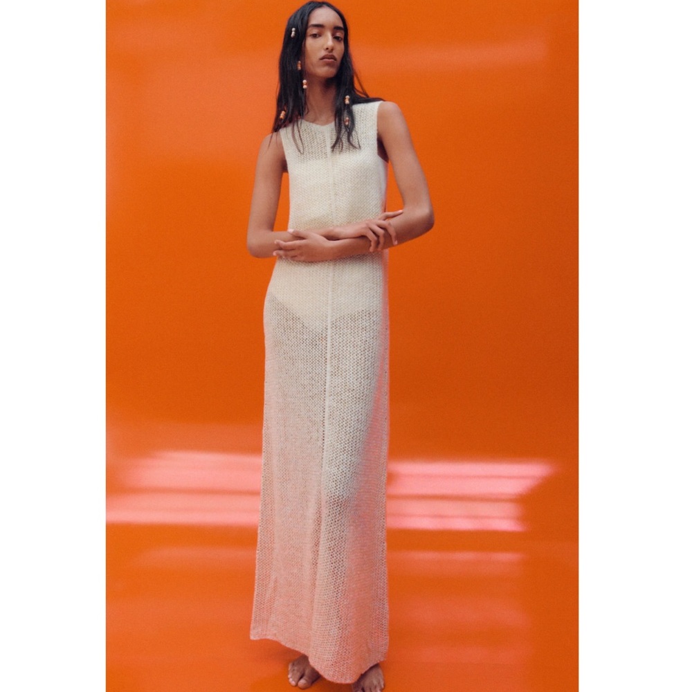 Zara Knit Crochet Maxi Dress
